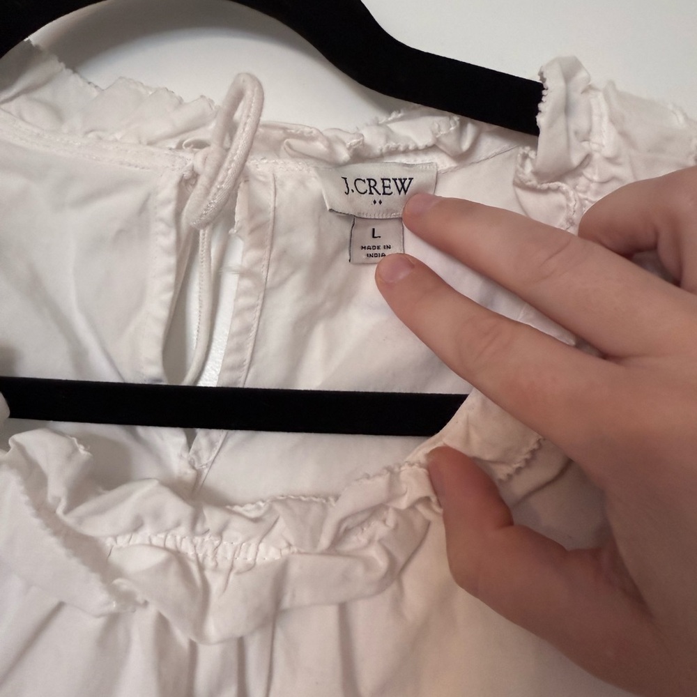 J. Crew Ivory Ruffled Top - Picture 2 of 4